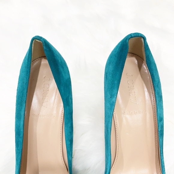 J. Crew Elsie Suede Heels in Hedgerow Green sz 8.5 - Picture 12 of 15
